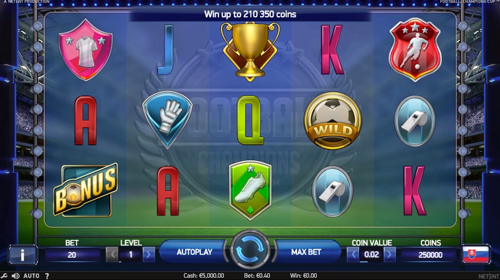 Football Champions Cup Slot Machine Game
