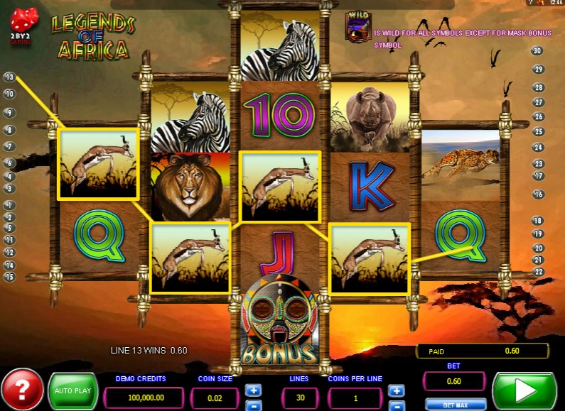 Legends of Africa Free Slot Machine Game
