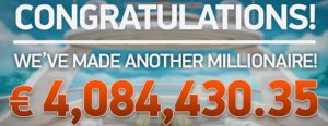 The Mega Fortune Dreams jackpot €4,084,430.35 was hit